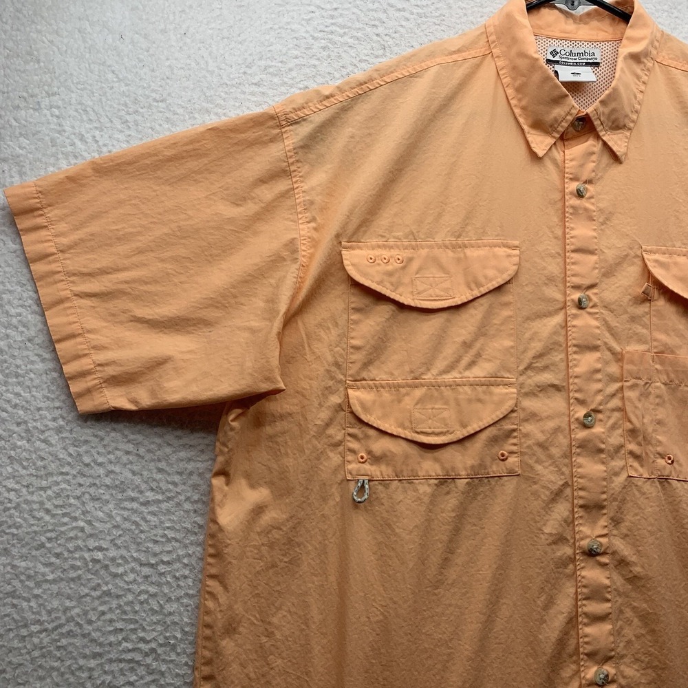 Columbia PFG Bonehead Shirt Mens Large Orange Fishing Outdoor Vented Dad FM7130 - Picture 3 of 10